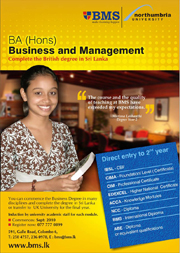 BA(Hons) Business and Managenent
Complete the British degree in Sri Lanka