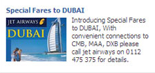 Special Fares to DUBAI Jet airways