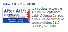After A/L\'s Join AUPP Jeewa