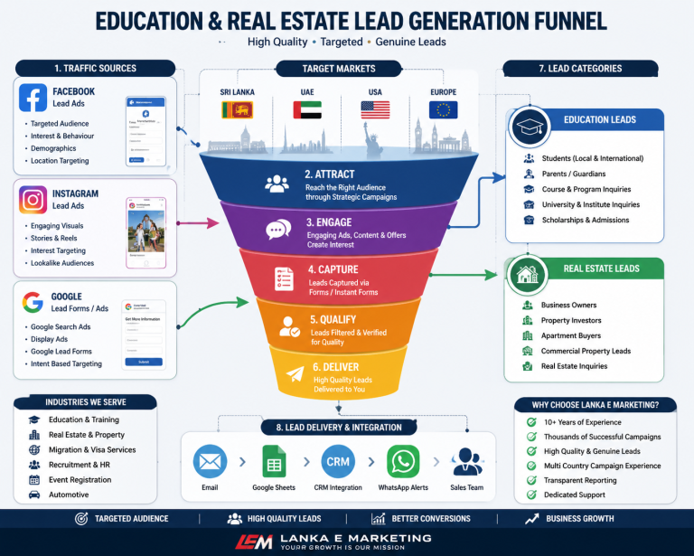 Lead Generation Company in Sri Lanka - Facebook, Instagram and Google Lead Generation Funnel
