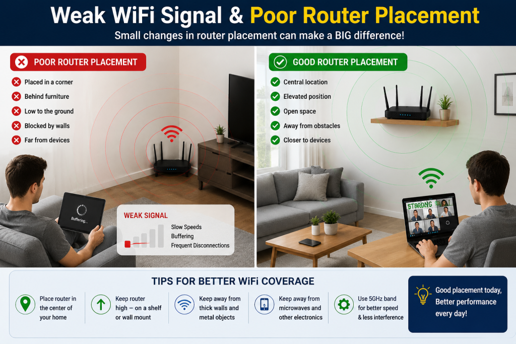 Weak WiFi Signal & Poor Router Placement