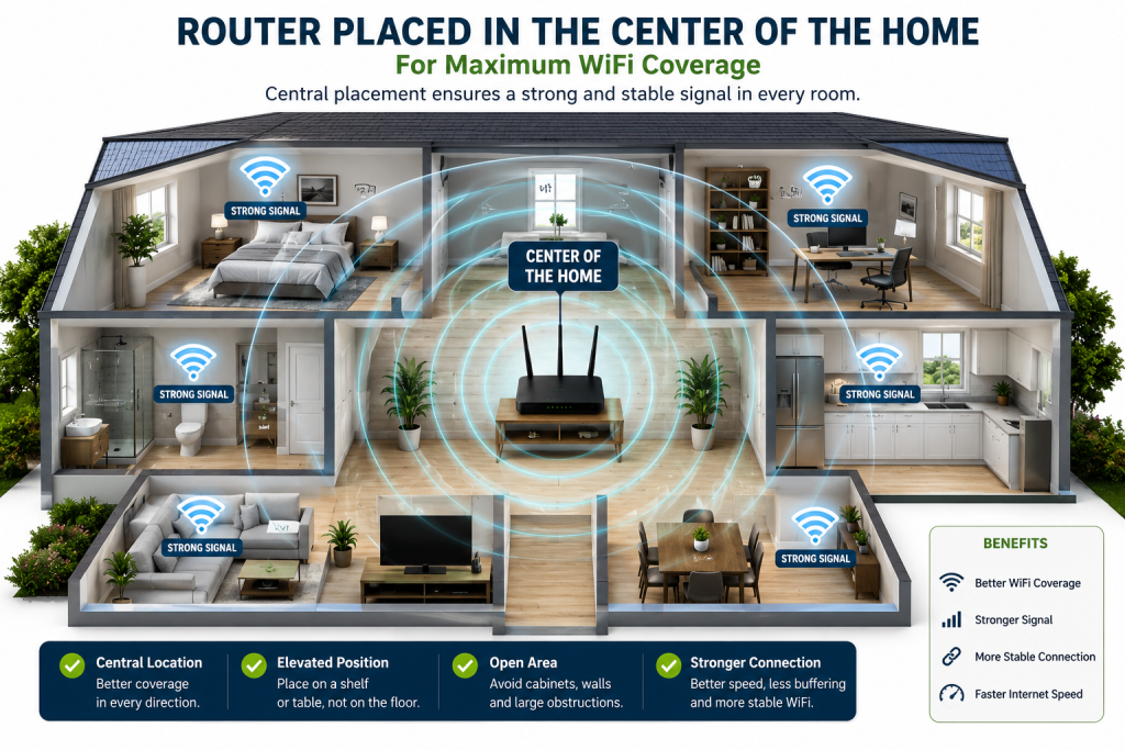 Ideal WiFi placement example